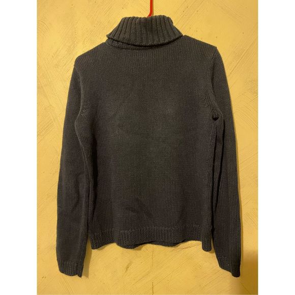 Liz Claiborne LizSport Turtleneck Christmas Tree Blue Sweater sz Small - Picture 3 of 5